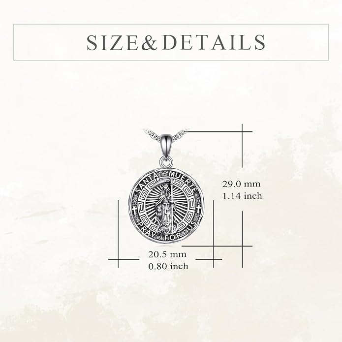 YFN Patron Saint Necklace Sterling Silver Amulet Medal Pendant Religious Protector Jewelry Gifts for Women Men