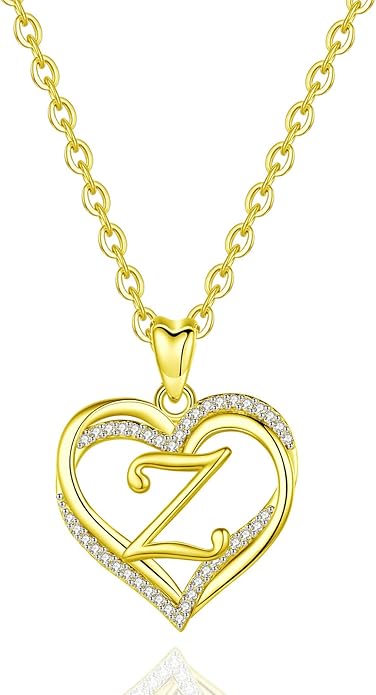 INFUSEU Unique Initial Necklaces for Women Girls Small Heart Letter Jewelry, Meaningful Personalized Gifts
