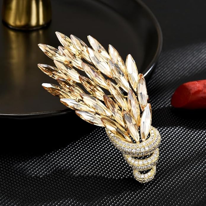 Flower Brooch Pin Rhinestones Pearl Flower Brooches Floral Pin Jewelry for Women Girls