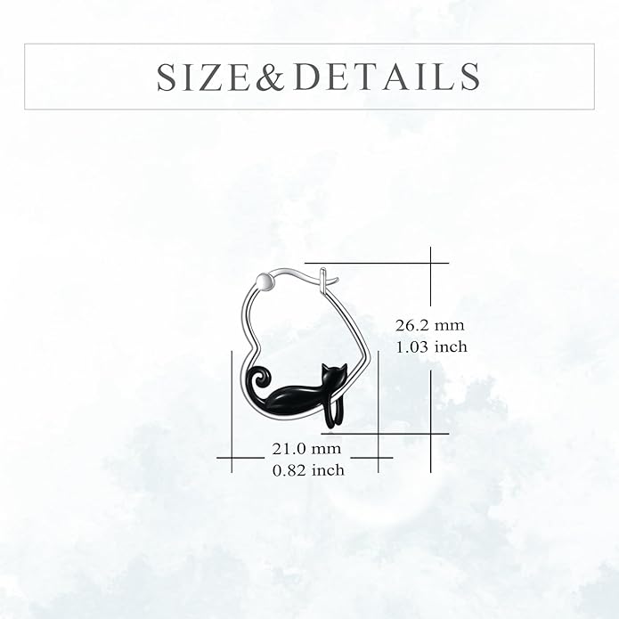 YFN Animal Earrings Sterling Silver Animal Heart Hoop Dangle Earrings Cute Jewelry Gifts for Women