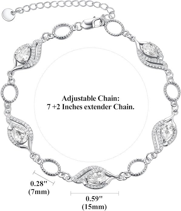 PRAYMOS Birthstone Bracelets for Women Mom Mother's Grandma Sterling Silver Women's Bracelets Birthstone Jewelry Gifts