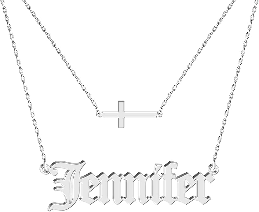 Custom Name Necklace - 925 Sterling Silver & 316 Stainless Steel, 14 Fonts & Multi-Language Options, 4 Colors, 5 Chain Styles, Personalized Gift with Premium Box