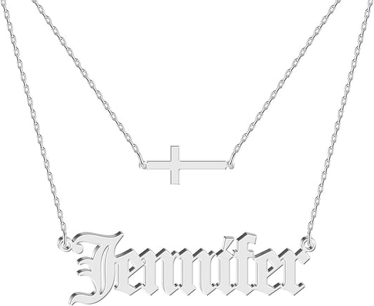 Custom Name Necklace - 925 Sterling Silver & 316 Stainless Steel, 14 Fonts & Multi-Language Options, 4 Colors, 5 Chain Styles, Personalized Gift with Premium Box