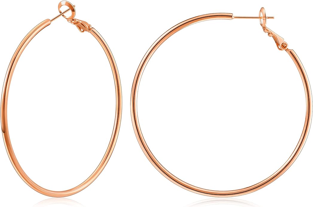 Gacimy Gold Hoop Earrings for Women 14K Gold Plated, 925 Sterling Silver Post Hypoallergenic Earrings Hoops for Women
