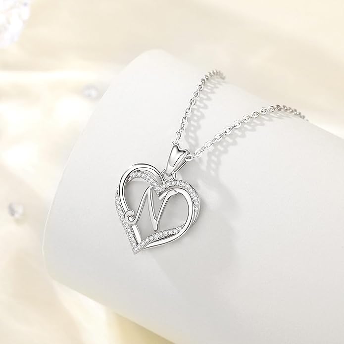 INFUSEU Unique Initial Necklaces for Women Girls Small Heart Letter Jewelry, Meaningful Personalized Gifts