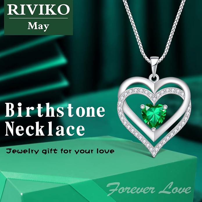 RIVIKO Infinity Heart Symbol Necklace for Women 925 Sterling Silver Love Heart Pendant Valentine's Day Mother's Day Anniversary Birthday Christmas Jewelry Gifts for Women Mom Wife Sister Her Friends