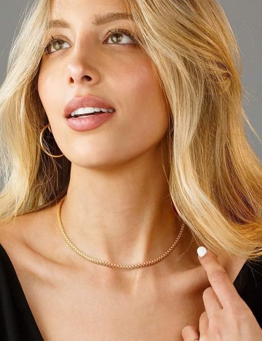 925 Sterling Silver Box Chain 2/3/4/5mm Necklace for Men Silver Link Chain for Women 16/18/20/22/24/26/30 Inches