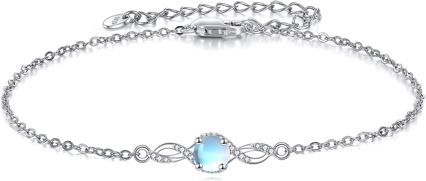 Mustard Seed Cross/Paw Print/Butterfly/Sunflower/Compass/Moss Agate Bracelet for Women 925 Sterling Silver Graduation Link Bracelet Jewelry for Women