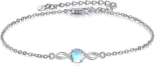 Mustard Seed Cross/Paw Print/Butterfly/Sunflower/Compass/Moss Agate Bracelet for Women 925 Sterling Silver Graduation Link Bracelet Jewelry for Women