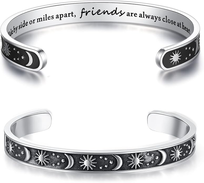 TONY & SANDY Inspirational Bracelets for Women Teen Girls Personalized Gifts for Daughter Granddaughter Mom Sister Friends Stainless Steel Engraved Cuff Birthday Easter Christmas