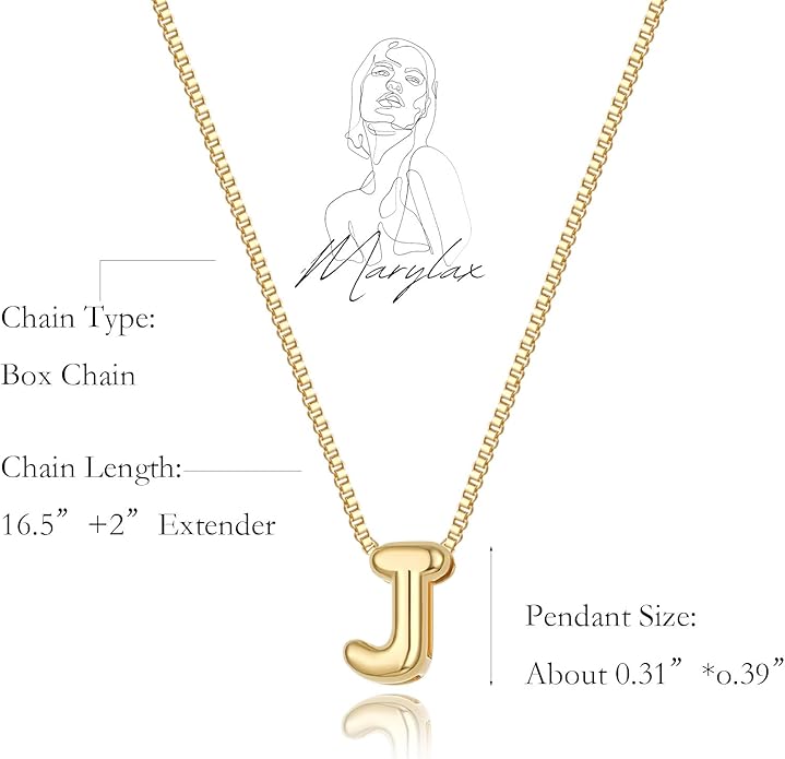 Bubble Gold Letter Necklace for Women, 14k Gold Plated Balloon Initial Necklace, Dainty Gold Necklace for Women, Personalized Bubble Pendant Name Necklace, Fashion Accessories Trendy Jewelry