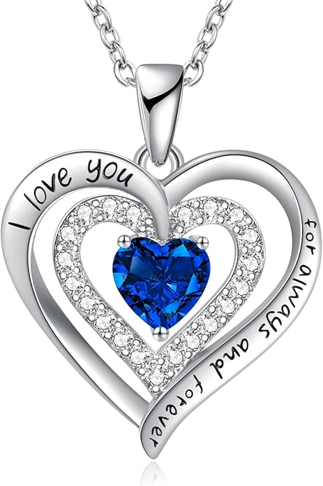 REDBEE Necklaces for Women Birthstone Heart Necklace Jewelry for Wife Girlfriend Woman Necklace