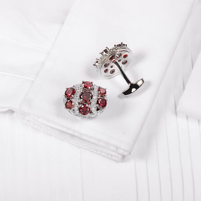HAWSON Cufflinks for Men, Gold Diamond Crystal Cufflinks for Groom Husband Personalized Gifts, Mens Formal Wedding Business Cufflinks, Luxurious Gorgeous Cuff Links French Shirt Accessories