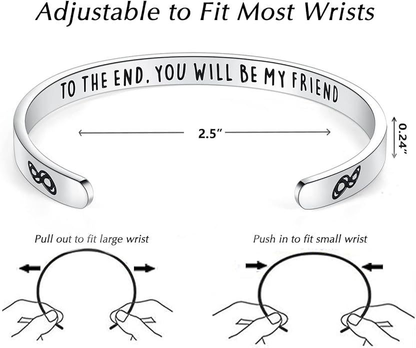 TONY & SANDY Inspirational Bracelets for Women Teen Girls Personalized Gifts for Daughter Granddaughter Mom Sister Friends Stainless Steel Engraved Cuff Birthday Easter Christmas