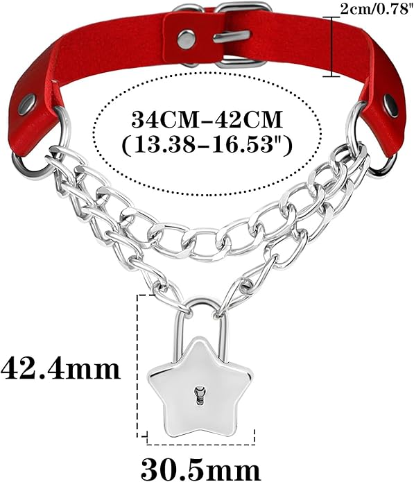 MILAKOO PU Leather Punk Choker Necklaces Circle/Heart Charm Adjustable Collar Necklace for Women