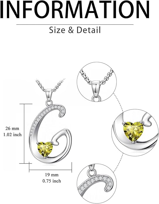 Christmas Gifts for Women Alphabet A to Z Initial Birthstone Pendant Necklaces for Women - 18k White Gold Plated Personalized Name Jewelry Valentine Mothers Day Birthday Gifts for Women Her Girlfriend