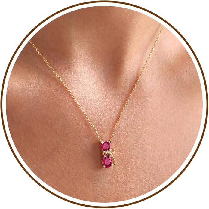 JSJOY Gold Birthstone Necklace for Women Dainty Birthstone Pendant Necklace for Teens Birthday Gifts Jewelry for Mothers Wife Grandma Graduation Gifts for Teenagers