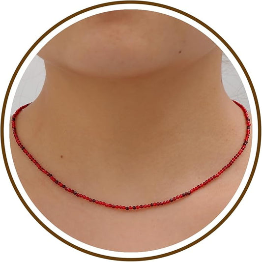 JSJOY Tiny Crystal Beaded Choker Necklaces for Women Colorful Beaded Necklace Dainty Choker Necklaces Simple Boho Jewelry Gifts for Teens Handmade Bead Necklaces Gifts