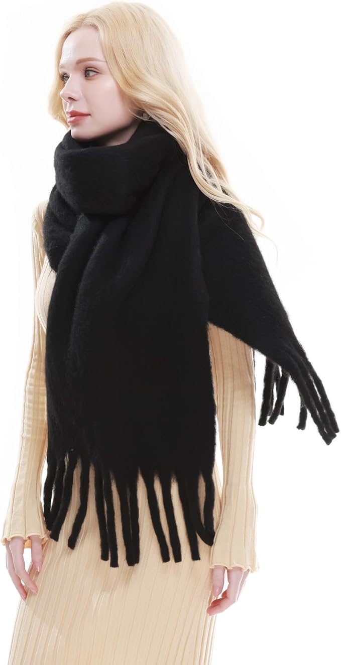 RIIQIICHY Chunky Scarf for Women Winter Warm Thick Scarves Oversized Blanket Scarf