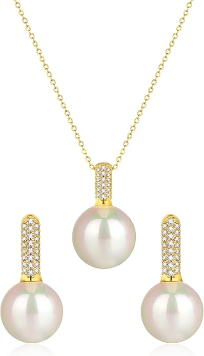 Gold Pearl Necklace for Women, Chunky 18K Gold Plated Layered Choker Chain - Double Layered Pearl Necklace, Trendy Gold Jewelry Birthday Gifts