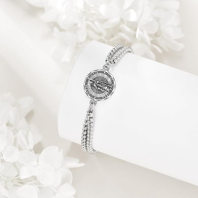 YFN Patron Saint Bracelet Sterling Silver Religious Protector Bracelet Jewelry Gift for Women Men
