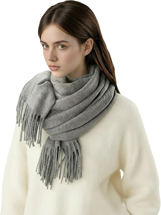 FLEESOFT Winter Wool Scarf Shawl -Thick Oversized Pashmina Shawl Wrap,Soft Warm Winter Scarves,Travel Blanket Scarf for Women