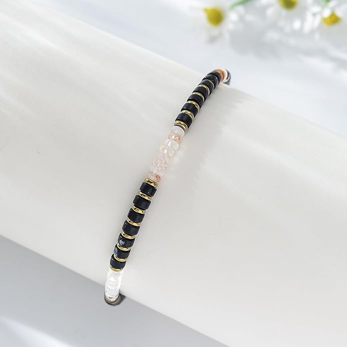 XIJIN Natural Stone Beaded Anklets for Women Handmade Beach Boho Turquoise Beads Ankle Bracelet Jewelry Gift for Her