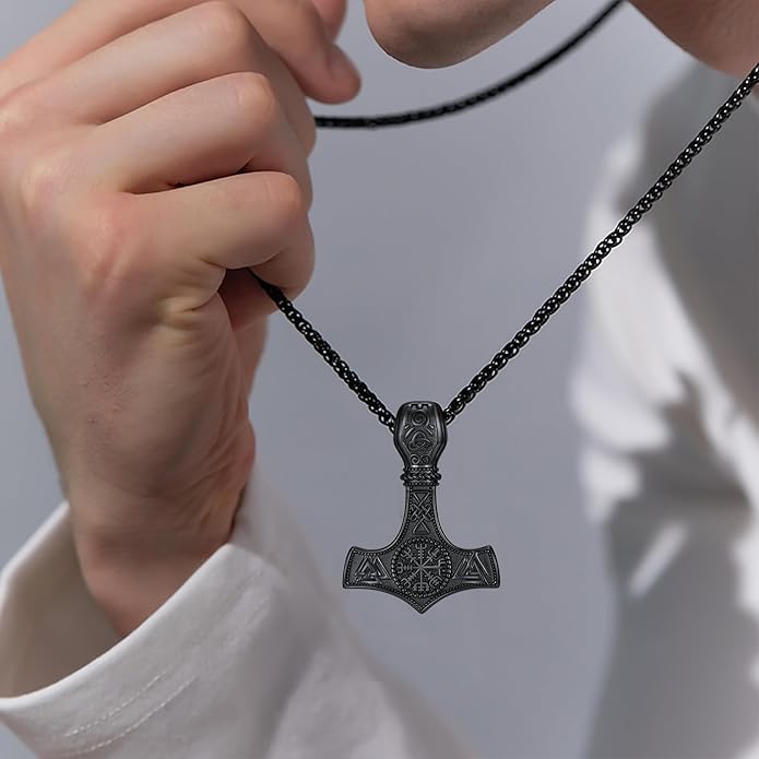 KoyeKei Viking Necklace for Men 925 Sterling Silver Viking Norse Pagan Jewelry Gifts for Women