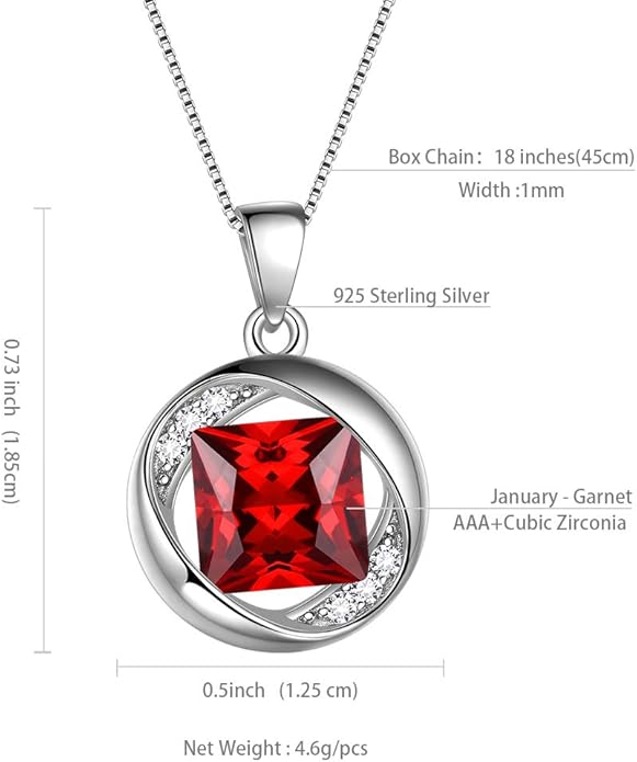 Aurora Tears 925 Sterling Silver 12 Birthstones Necklace/Earring/Ring/Bracelet Women Birthstone Pendant Crystal Fashion Birthday Jewelry Christmas Gift for Girls Women