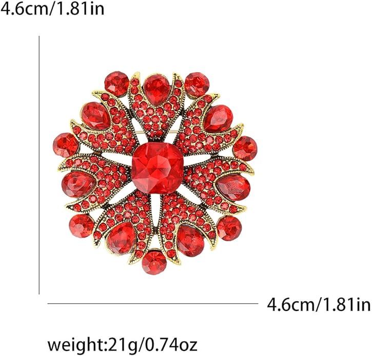 Vintage Rhinestone Flower Brooch for Women Dainty Crystal Flower Brooch Pin Stylish Crystal Brooch Elegant Clothing Hat Bag Accessories
