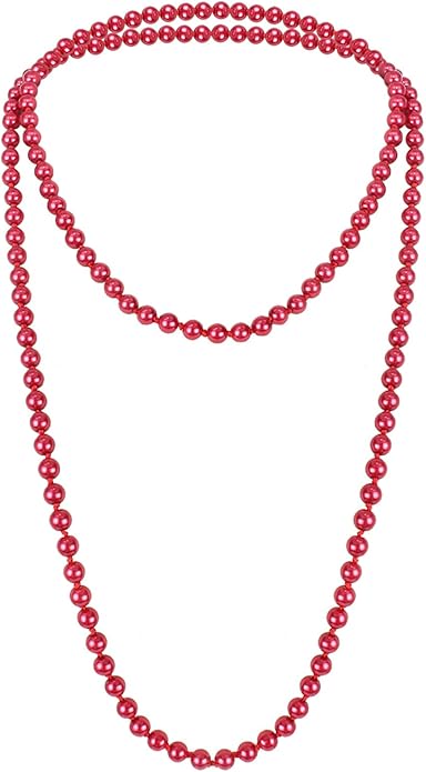 Fashion Faux Pearls Pendants 1920s Beads Cluster Long Pearl Necklace for Costume Party Jewelry 55"