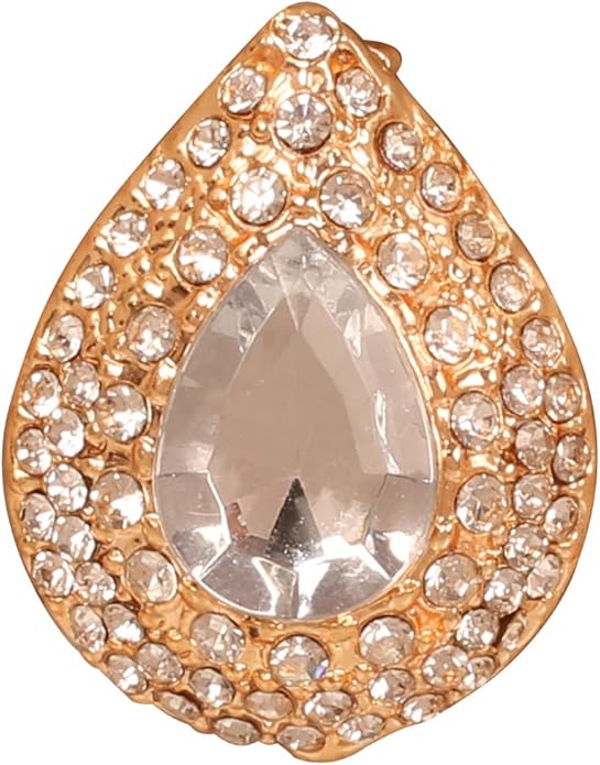 Touchstone Indian Bollywood Handcrafted Designer Jewelry Brooch Lapel Pin in Gold Or Silver Tone for Women.