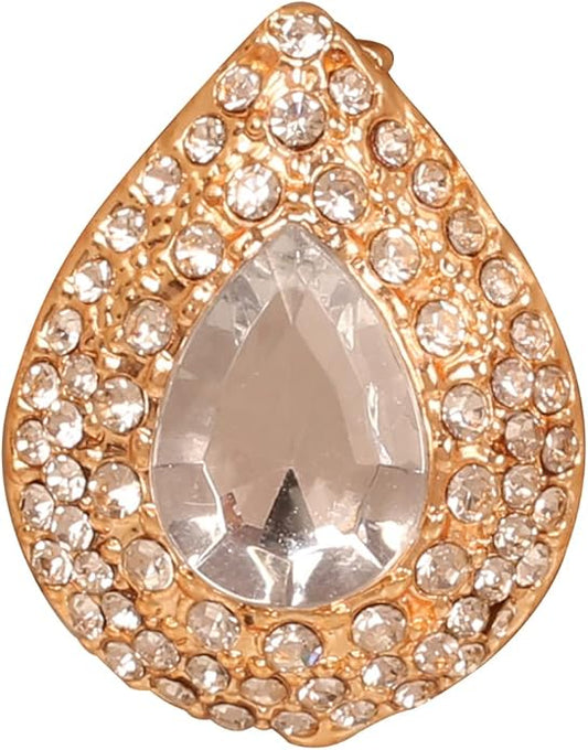 Touchstone Indian Bollywood Handcrafted Designer Jewelry Brooch Lapel Pin in Gold Or Silver Tone for Women.