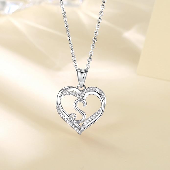 INFUSEU Unique Initial Necklaces for Women Girls Small Heart Letter Jewelry, Meaningful Personalized Gifts