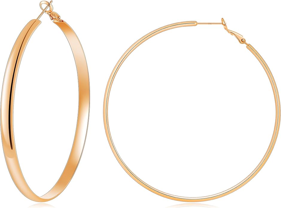 Gacimy 14K Gold Plated Hoop Earrings for Women, 14k Real Gold Plated with 925 Sterling Silver Post, Hypoallergenic Lightweight Thick Hoops Earrings for Women Trendy