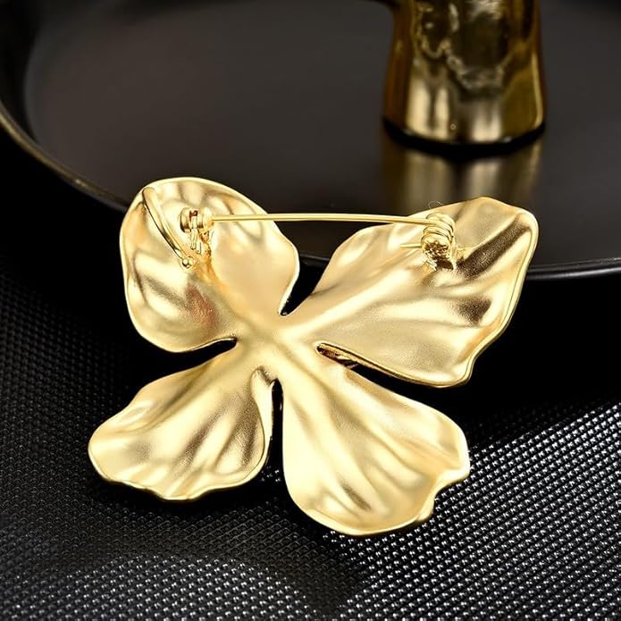 Flower Brooch Pin - Rhinestone Flower Pin 18k Gold Plated - Thanksgiving Day, Birthday, Wedding Gifts for Mom, Wife