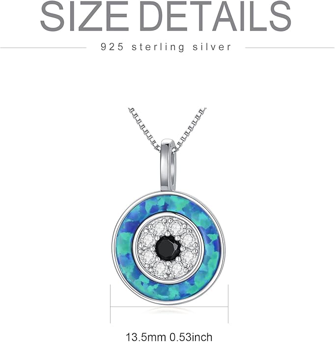 PEIMKO Evil Eye Necklace for Women 925 Sterling Silver Greek Protection Evil Eye Necklaces Jewelry Amulet Gift for Women