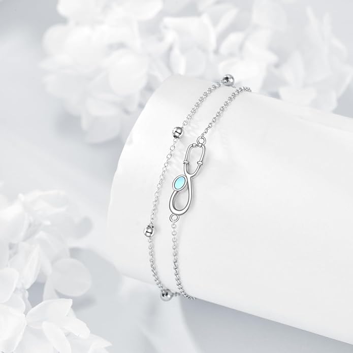 TIGER RIDER Dragonfly Anklet Sterling Silver Dragonfly Gifts Jewelry for Women with Crystal Birthday Anniversary