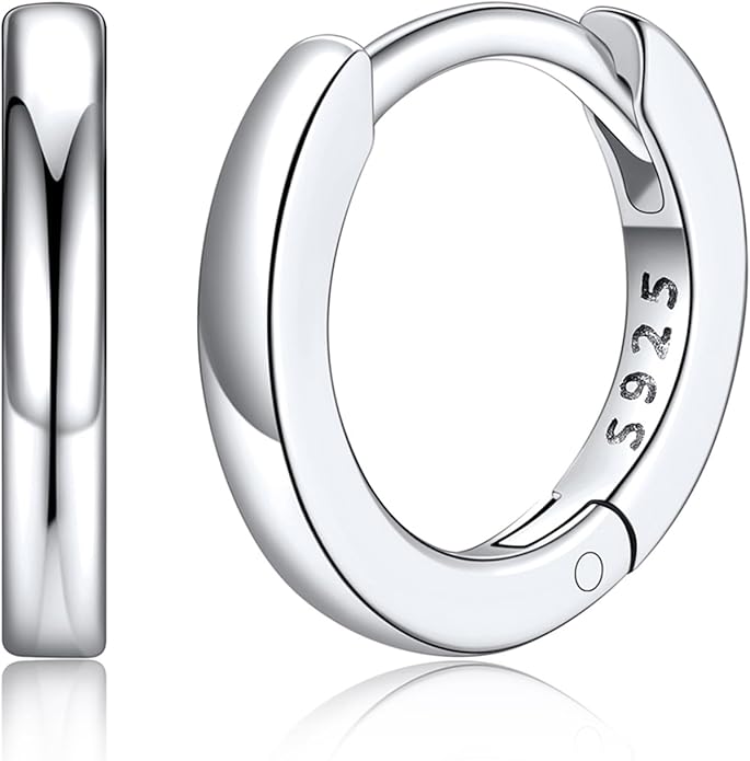 Silvora 925 Sterling Silver Small Hoop Earrings for Women Huggie Earrings Hypoallergenic Cartilage Earrings Tiny Hoops 6mm/8mm/10mm/12mm/14mm/16mm/18mm/20mm