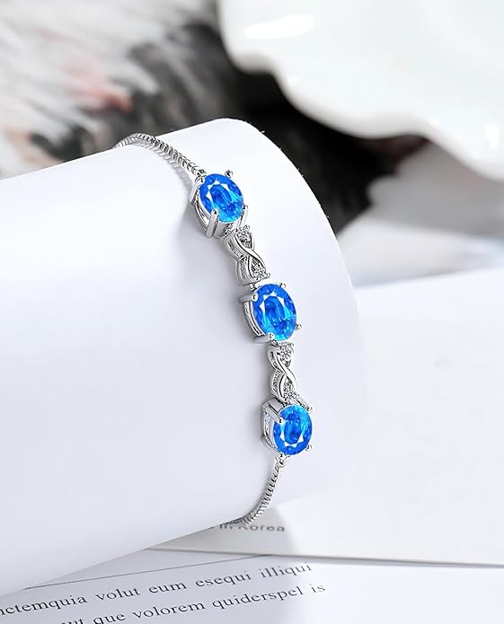 Italian Sterling Silver Women's Tennis Bracelets | Ladies' Sterling Silver Rope Adjustable Bracelet with Crystals | Gift for She