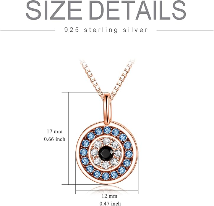 PEIMKO Evil Eye Necklace for Women 925 Sterling Silver Greek Protection Evil Eye Necklaces Jewelry Amulet Gift for Women