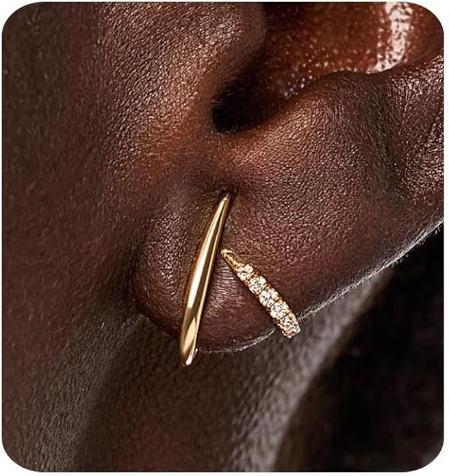 Gold Earrings for Women Trendy 14K Gold Plated Stud Earrings Dainty Minimalis Hypoallergenic CZ Earrings Jewelry Gifts for Her
