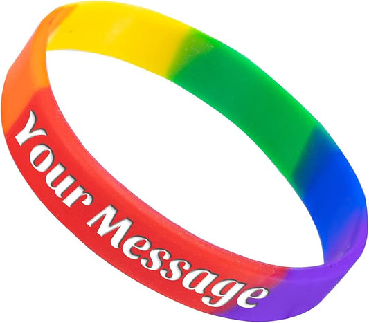 50Pcs Custom Silicone Wristbands Personalized Debossed Rubber Bracelets for Motivation, Party favors, Events, Birthdays, Awareness