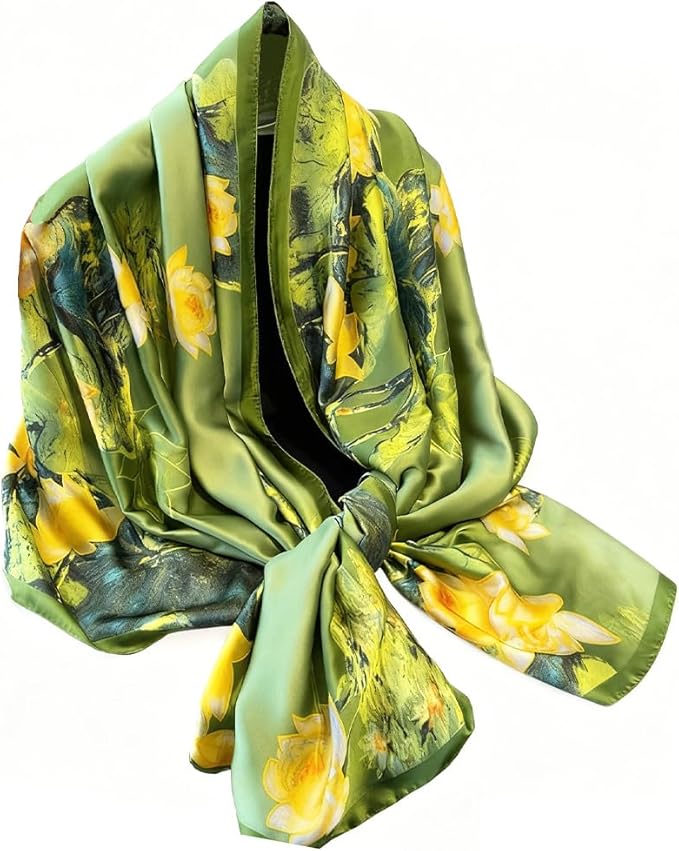 Clysoru Silk Scarf For Women Hair Scarves Lightweight Satin Elegant Shawl Wraps Bufanda Mujer Fashion Accessories 70.8"X35.4"