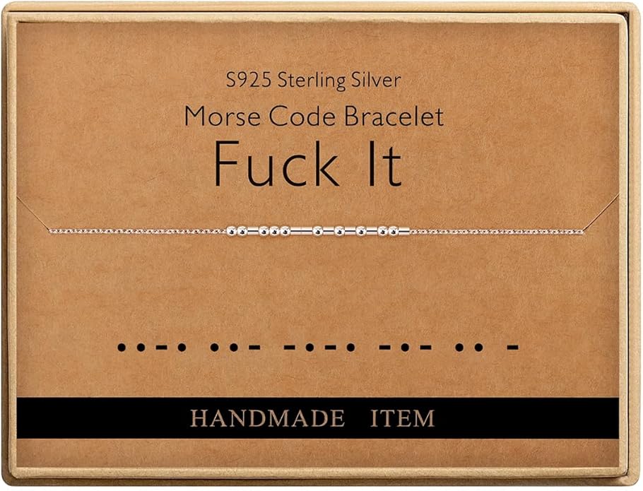 Monily Inspirational Gifts for Women Morse Code Bracelets for Women Funny Bracelet for Friend Funny Gift for Women Sterling Silver Bracelet for Women