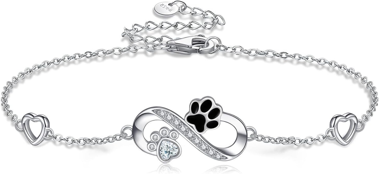 Mustard Seed Cross/Paw Print/Butterfly/Sunflower/Compass/Moss Agate Bracelet for Women 925 Sterling Silver Graduation Link Bracelet Jewelry for Women