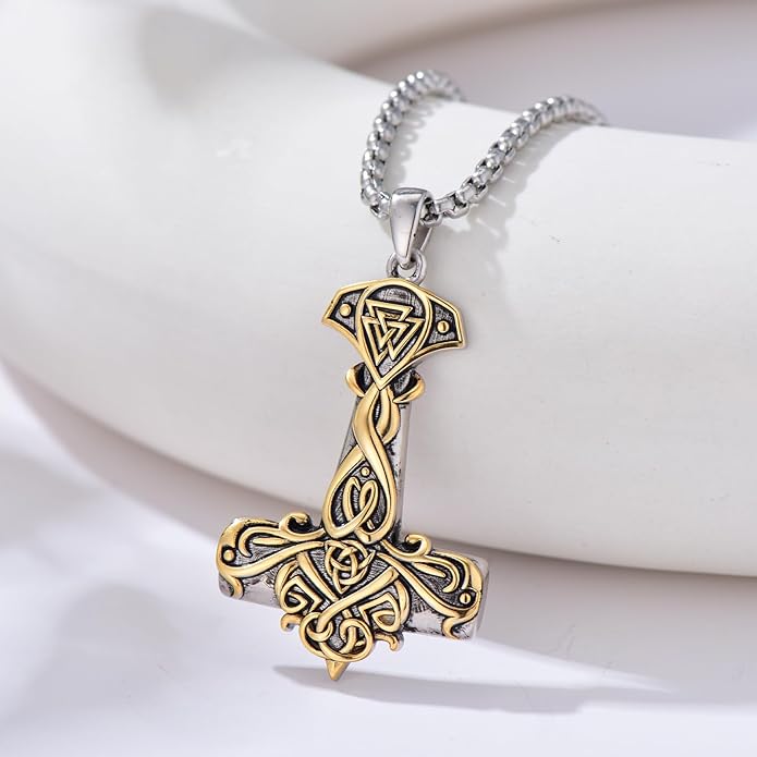 KoyeKei Viking Necklace for Men 925 Sterling Silver Viking Norse Pagan Jewelry Gifts for Women