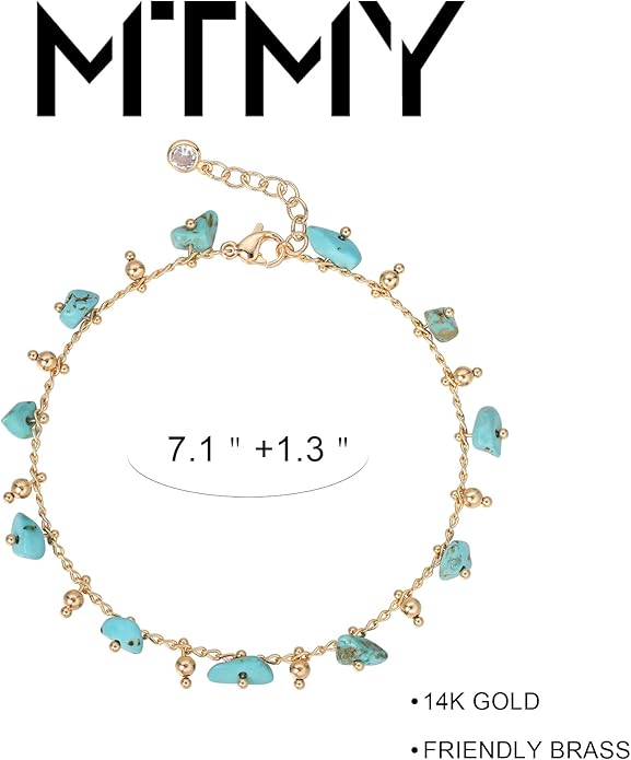 MTMY Gold Chain Bracelet for Women 14K Gold Plated Dainty Bracelets with Adjustable Chain Cute Bracelet Gold Trendy Jewelry