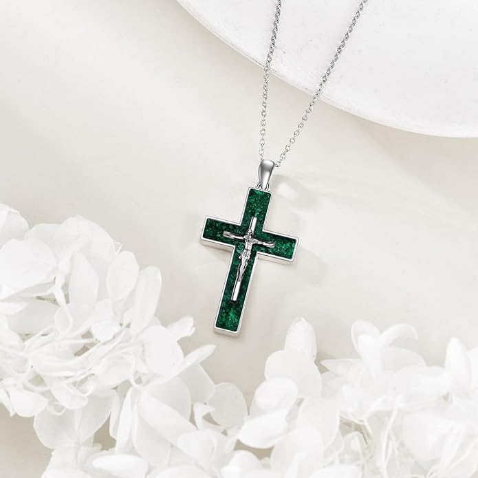 YFN Cross Necklace Sterling Silver Religious Cross Pendant Jewelry Christian Gifts for Women Men
