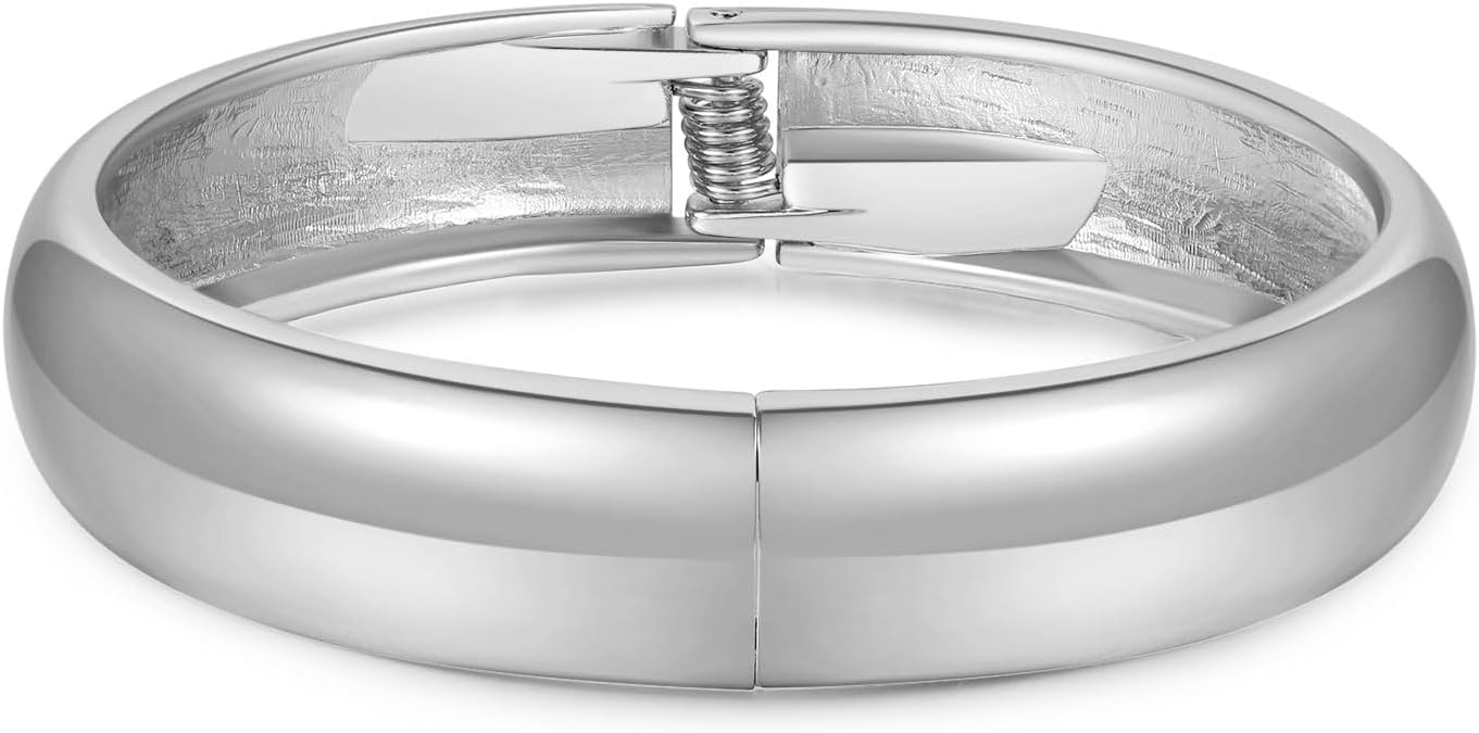 Bangle Bracelets for Women | 14K Gold Plated Trendy Wide Bracelets | Hinged Arm Cuff Bangles Chunky Bracelet for Women